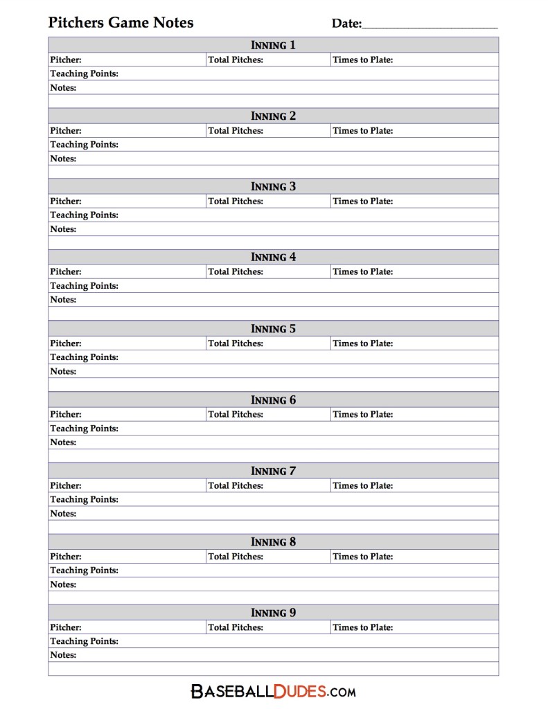 Pitcher Game Notes 